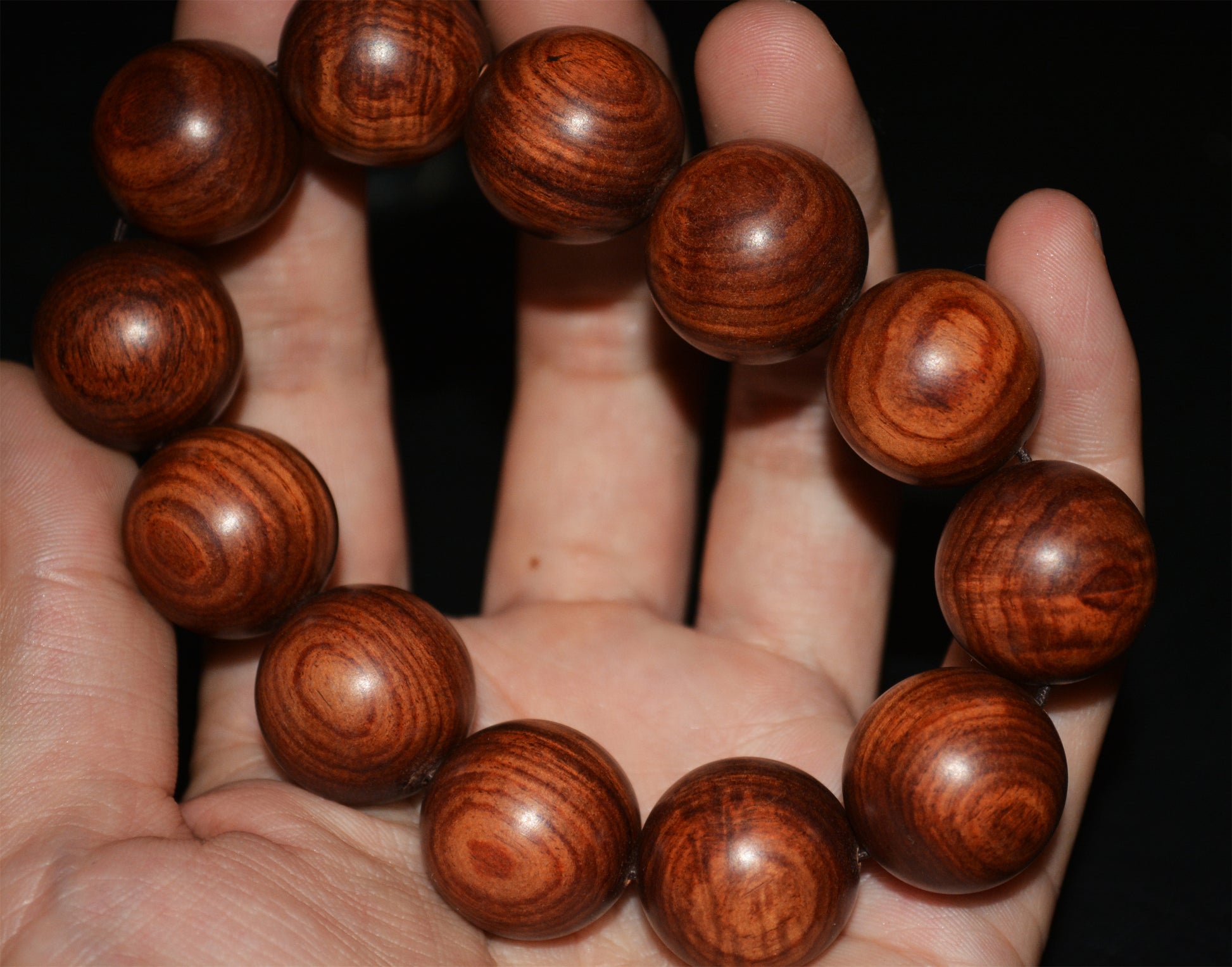 Real Chinese Natural Huanghuali Wood Bracelet China Rosewood Amulet Mala Prayer Beads Authentic Genuine Talisman 20mm