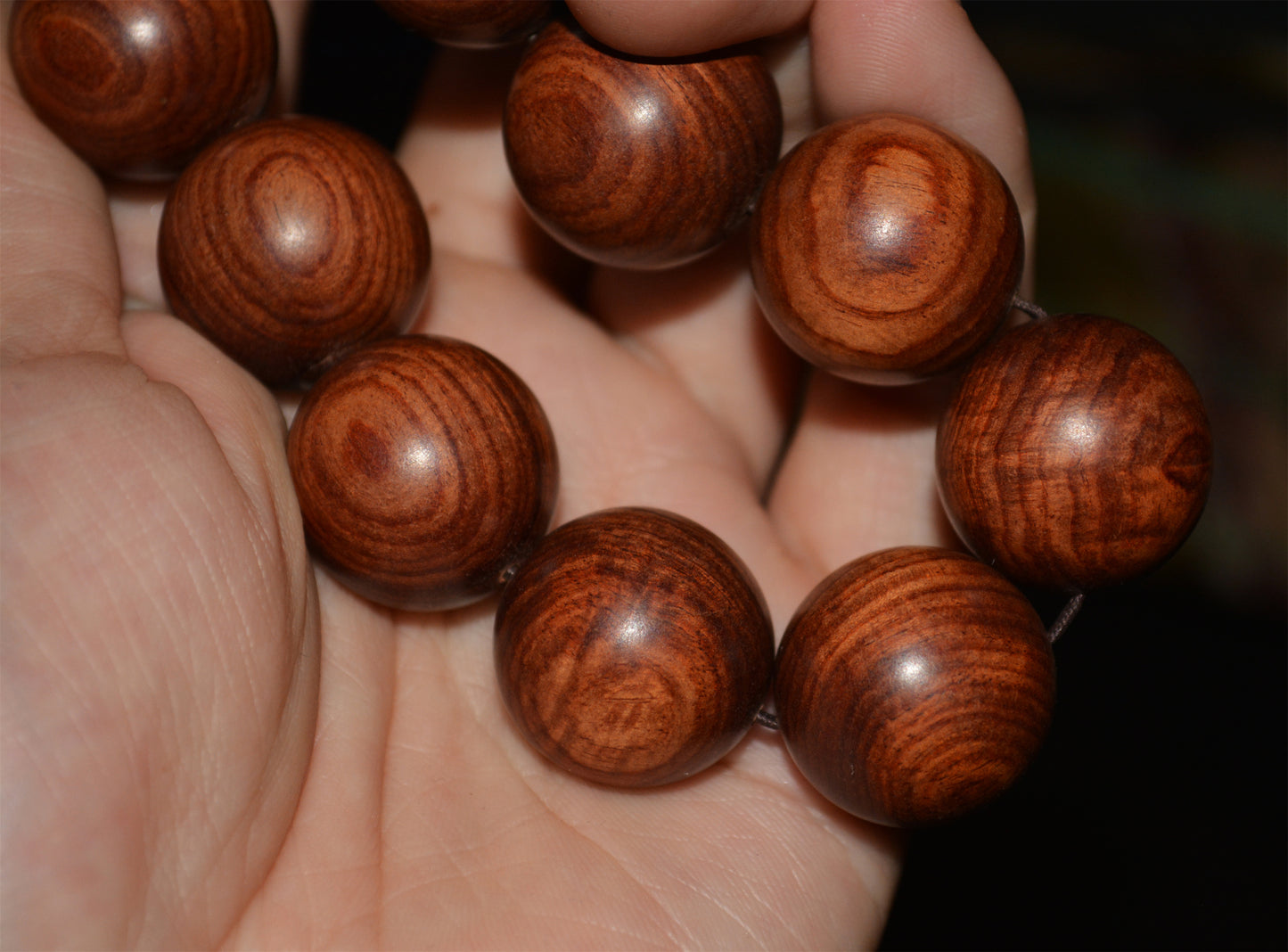 Real Chinese Natural Huanghuali Wood Bracelet China Rosewood Amulet Mala Prayer Beads Authentic Genuine Talisman 20mm