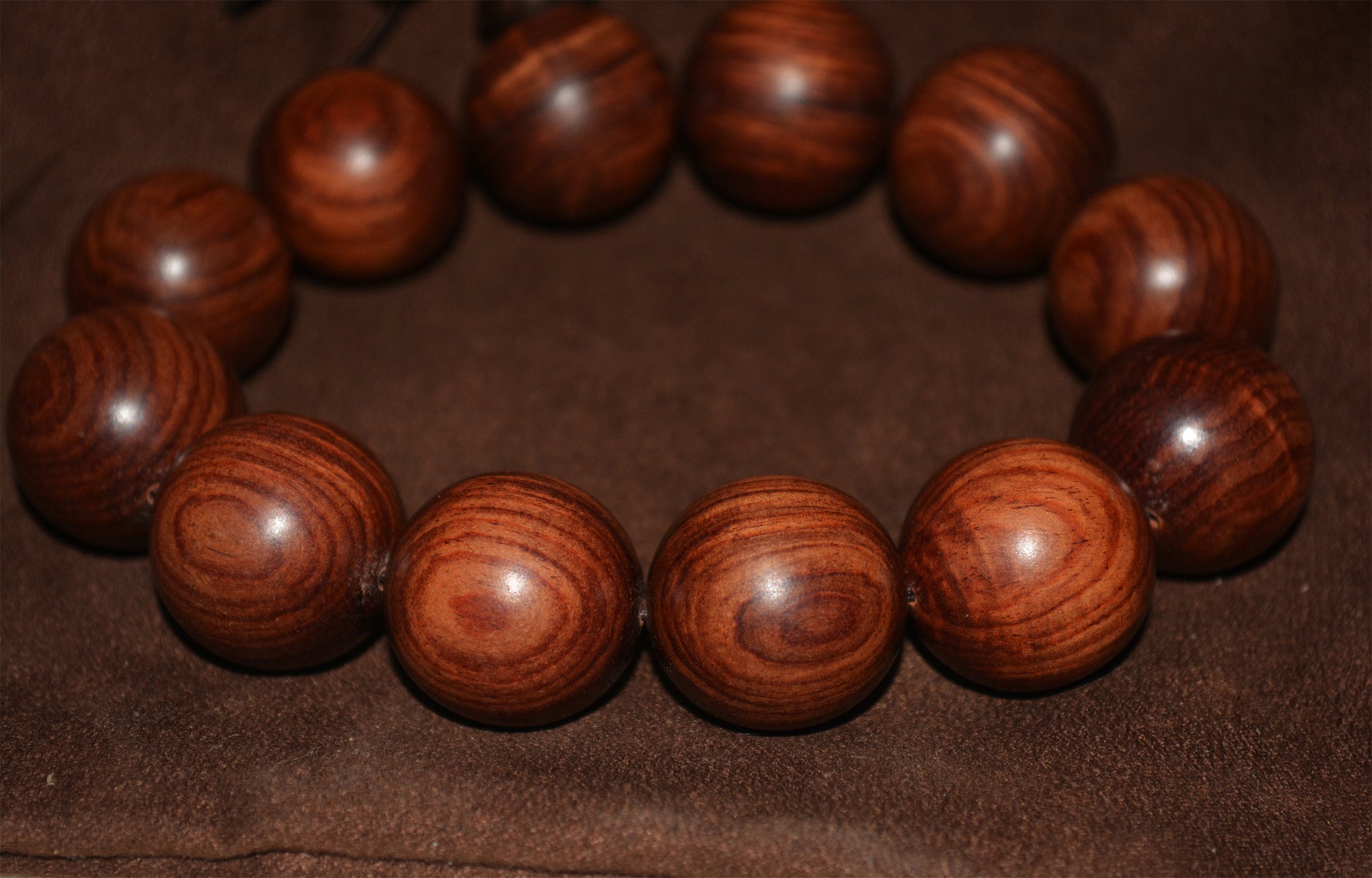 Real Chinese Natural Huanghuali Wood Bracelet China Rosewood Amulet Mala Prayer Beads Authentic Genuine Talisman 20mm