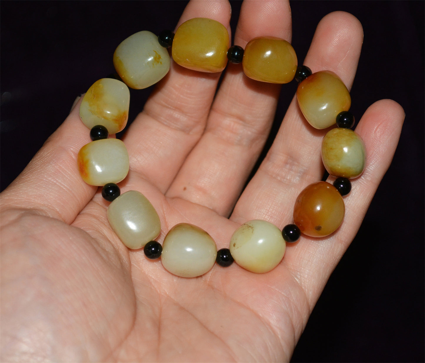 和田玉籽料手串Real Chinese Old Antique White Hetian Jade Bracelet Nephrite Hotan Mala Prayer Beads Rosary Genuine River Pebble Mutton Fat  Authentic Natural