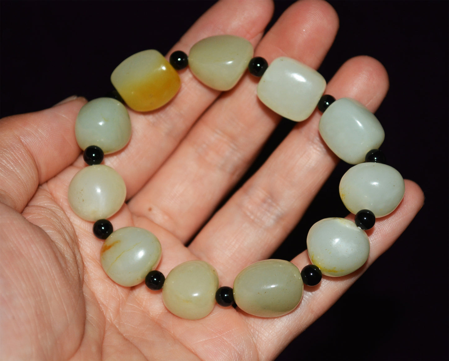 Real Chinese Old Antique White Hetian Jade Bracelet Nephrite Hotan Mala Prayer Beads Rosary Genuine River Pebble Mutton Fat  Authentic Natural 和田玉籽料手串