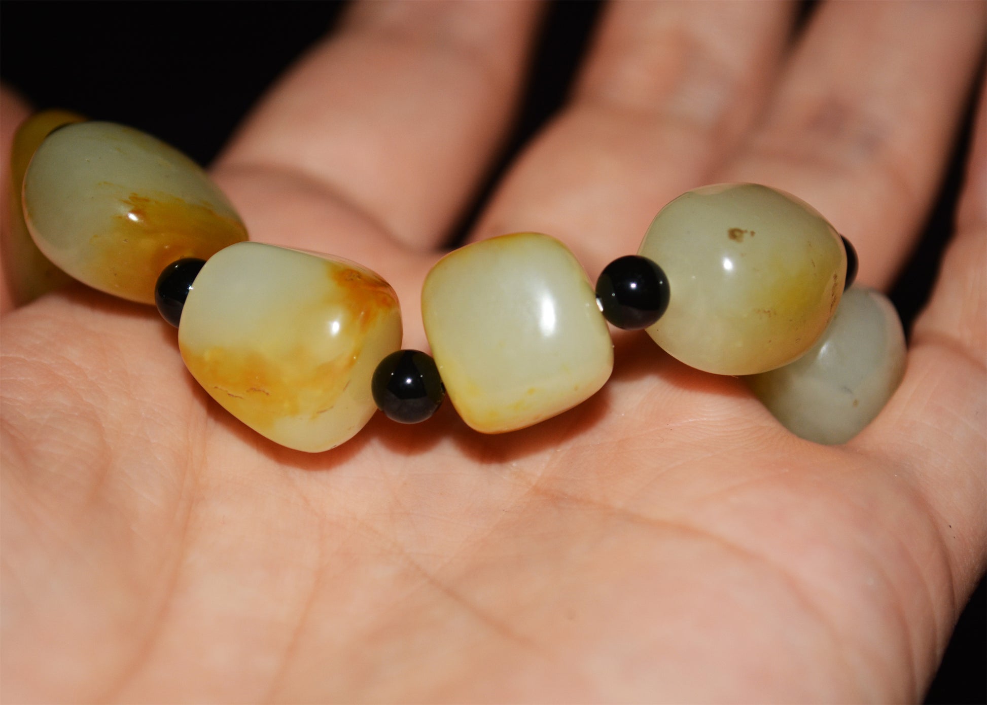 和田玉籽料手串Real Chinese Old Antique White Hetian Jade Bracelet Nephrite Hotan Mala Prayer Beads Rosary Genuine River Pebble Mutton Fat  Authentic Natural