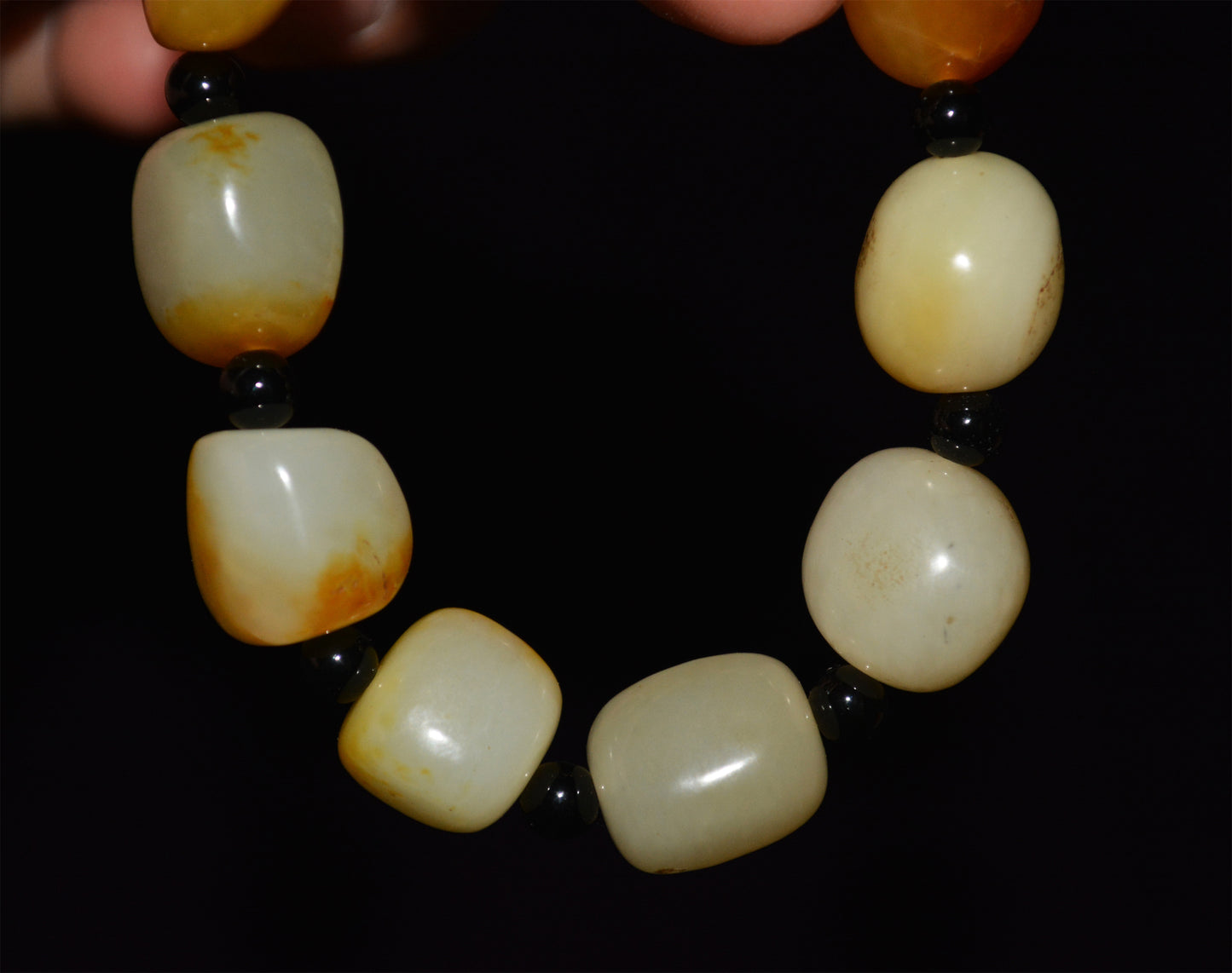 和田玉籽料手串Real Chinese Old Antique White Hetian Jade Bracelet Nephrite Hotan Mala Prayer Beads Rosary Genuine River Pebble Mutton Fat  Authentic Natural