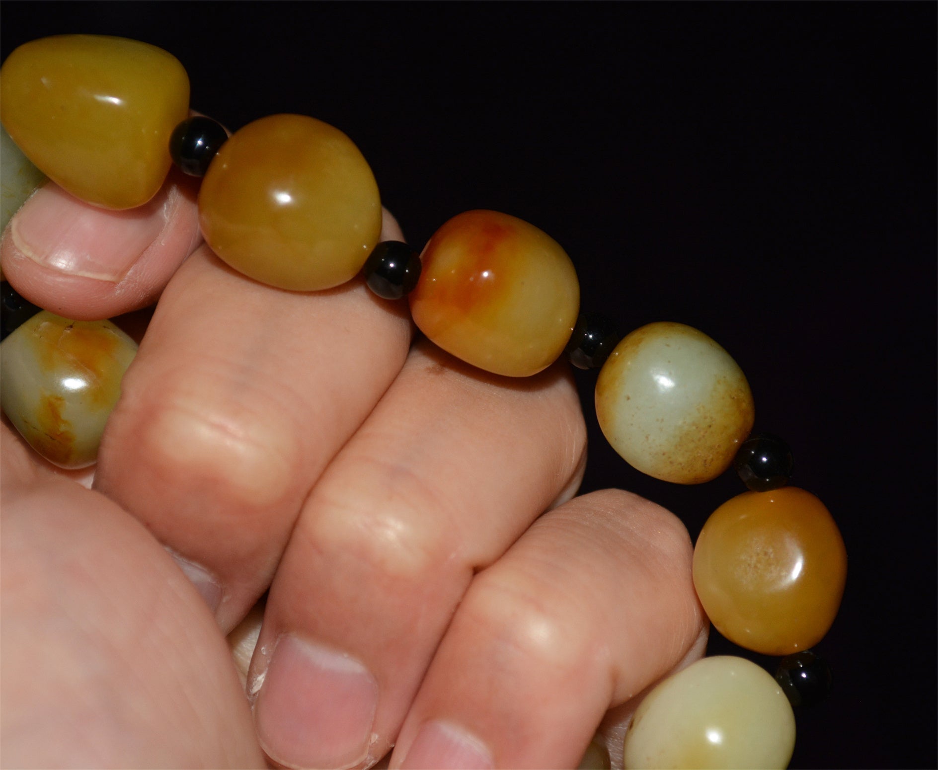 和田玉籽料手串Real Chinese Old Antique White Hetian Jade Bracelet Nephrite Hotan Mala Prayer Beads Rosary Genuine River Pebble Mutton Fat  Authentic Natural