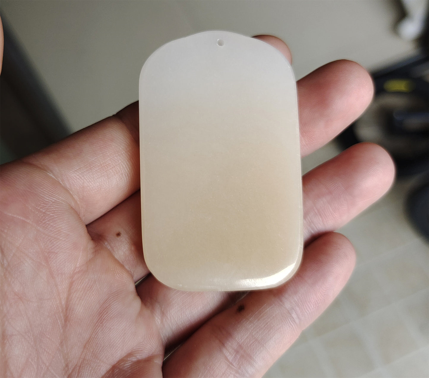 Real Chinese Old Antique White Hetian Jade Happy smile Buddha Pendant Nephrite Hotan God of fortune Genuine River Pebble Mutton Fat  Authentic natural