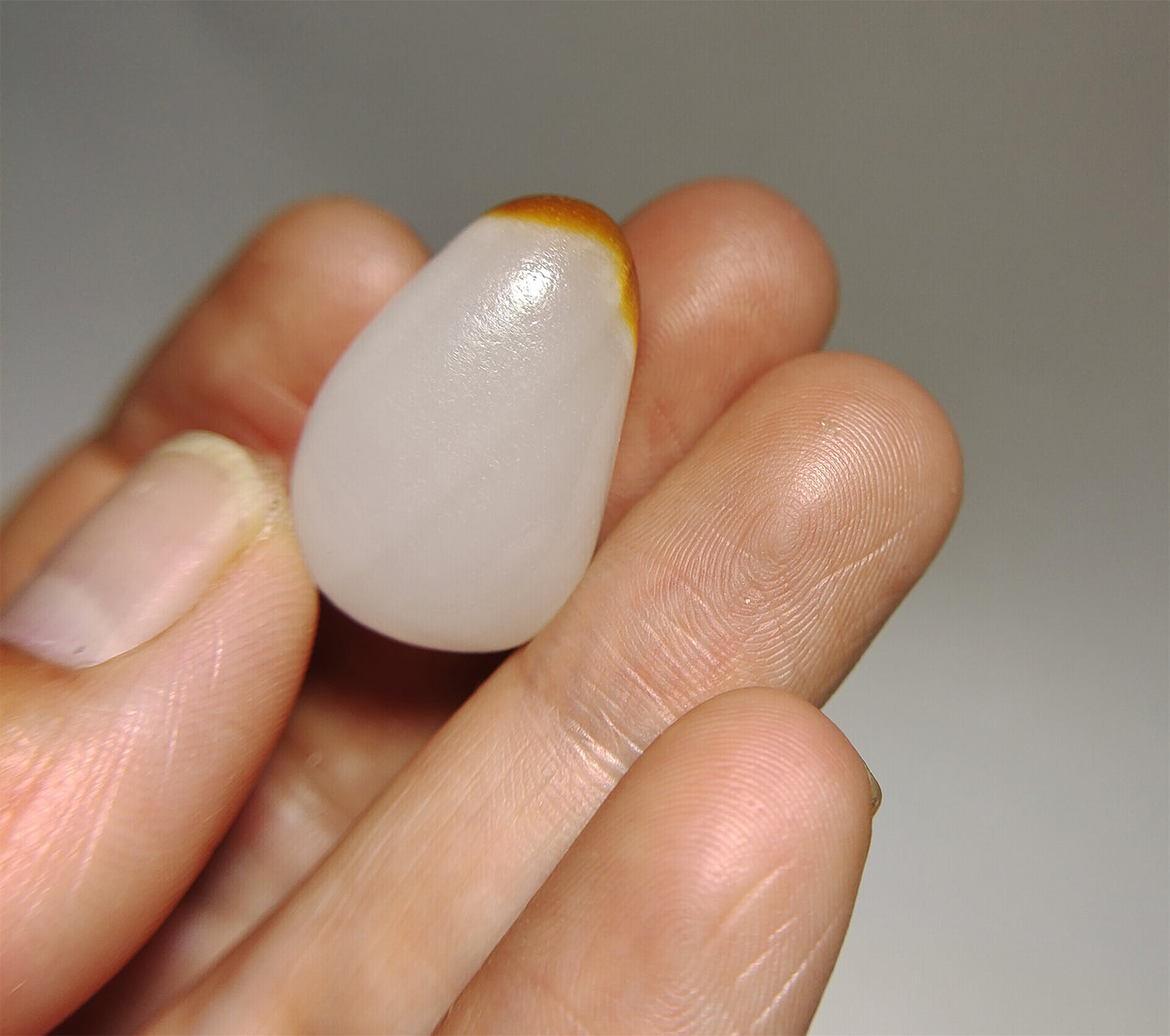 Real Chinese Old Antique White Hetian Jade Pendant Hotan Nephrite River Pebble Mutton Fat Bead Authentic natural