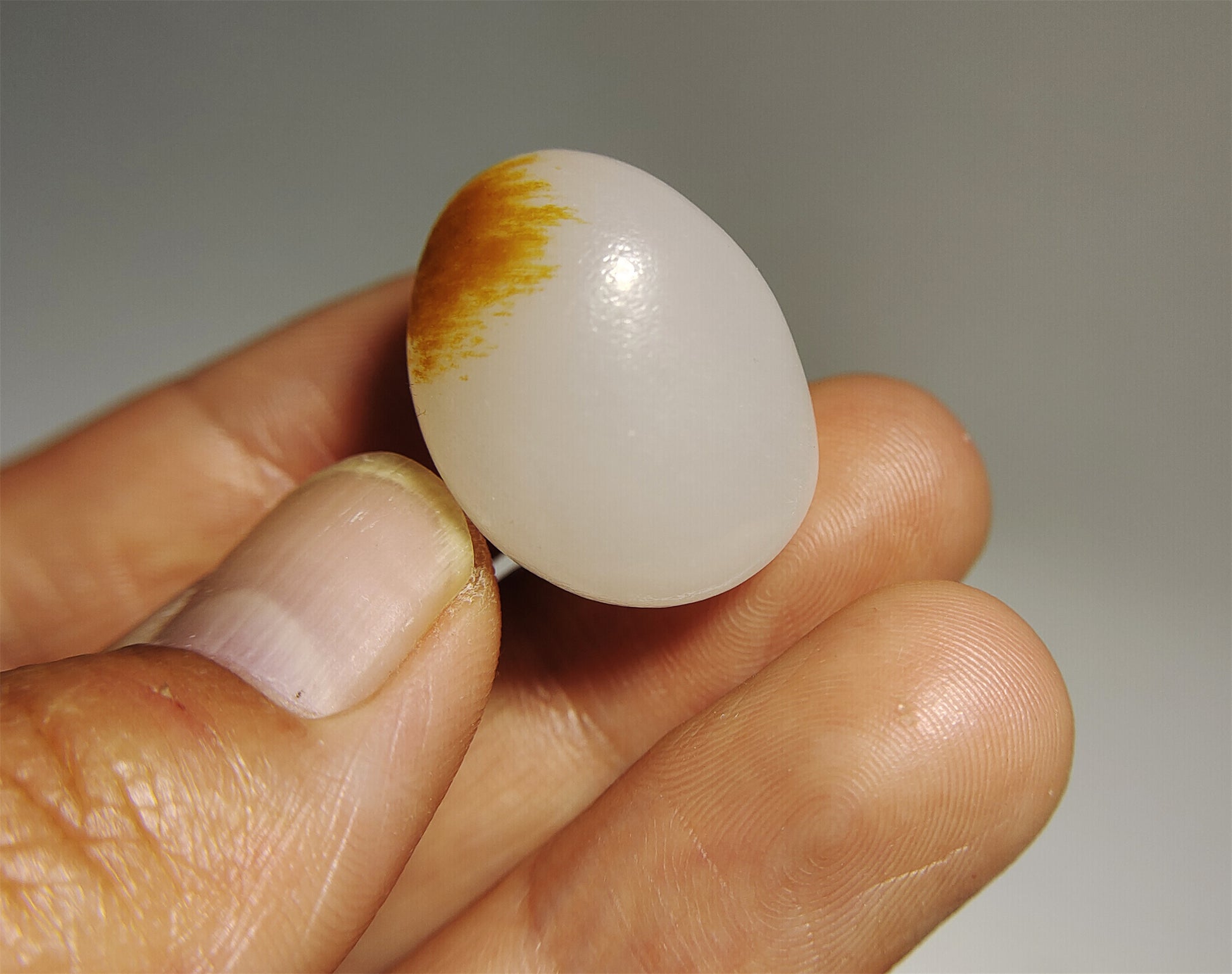 Real Chinese White Hetian Jade Old Antique Nephrite Pendant Hotan Bead River Pebble Mutton Fat Authentic