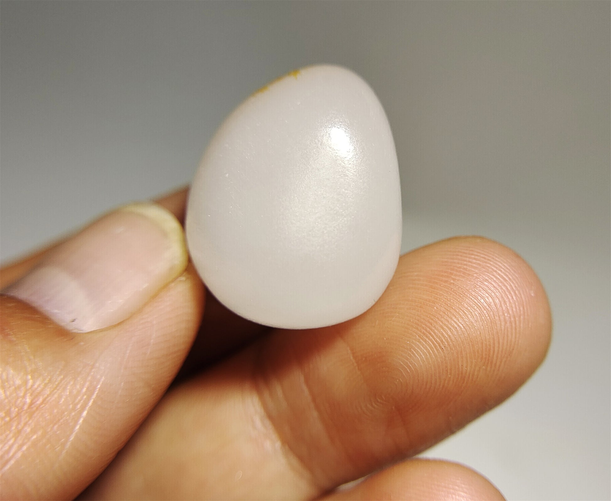 Real Chinese White Hetian Jade Old Antique Nephrite Pendant Hotan Bead River Pebble Mutton Fat Authentic