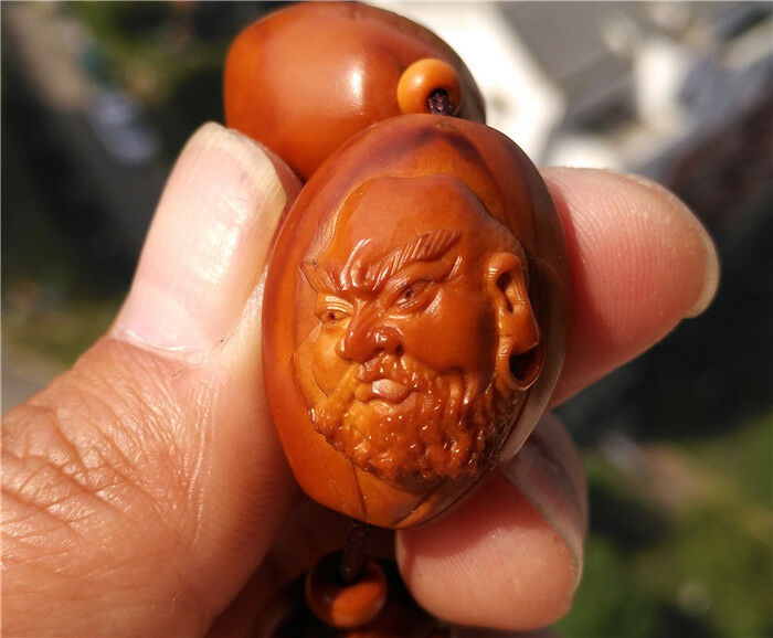 Real Chinese Olive Nut Seed Bracelet 18 Lohan Mala Prayer Beads Arhats Buddha