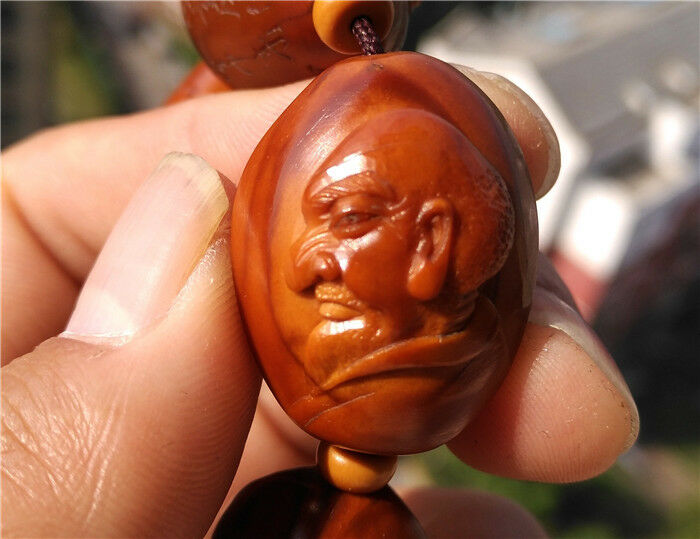 Real Chinese Olive Nut Seed Bracelet 18 Lohan Mala Prayer Beads Arhats Buddha