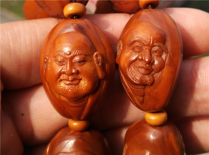 Real Chinese Olive Nut Seed Bracelet 18 Lohan Mala Prayer Beads Arhats Buddha