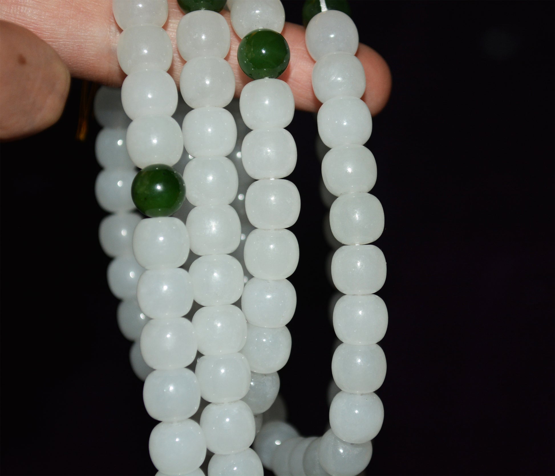 Real Chinese White Hetian Jade Bracelet Nephrite Hotan Mala Prayer Beads Rosary Genuine River Pebble Necklace Mutton Fat Authentic Natural 和田白玉手串佛珠念珠