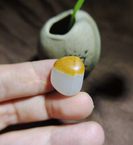 Real Chinese Nephrite White River Pebble Hetian Jade Pendant Natural Hotan Bead Old Antique Genuine Mutton Fat Amulet