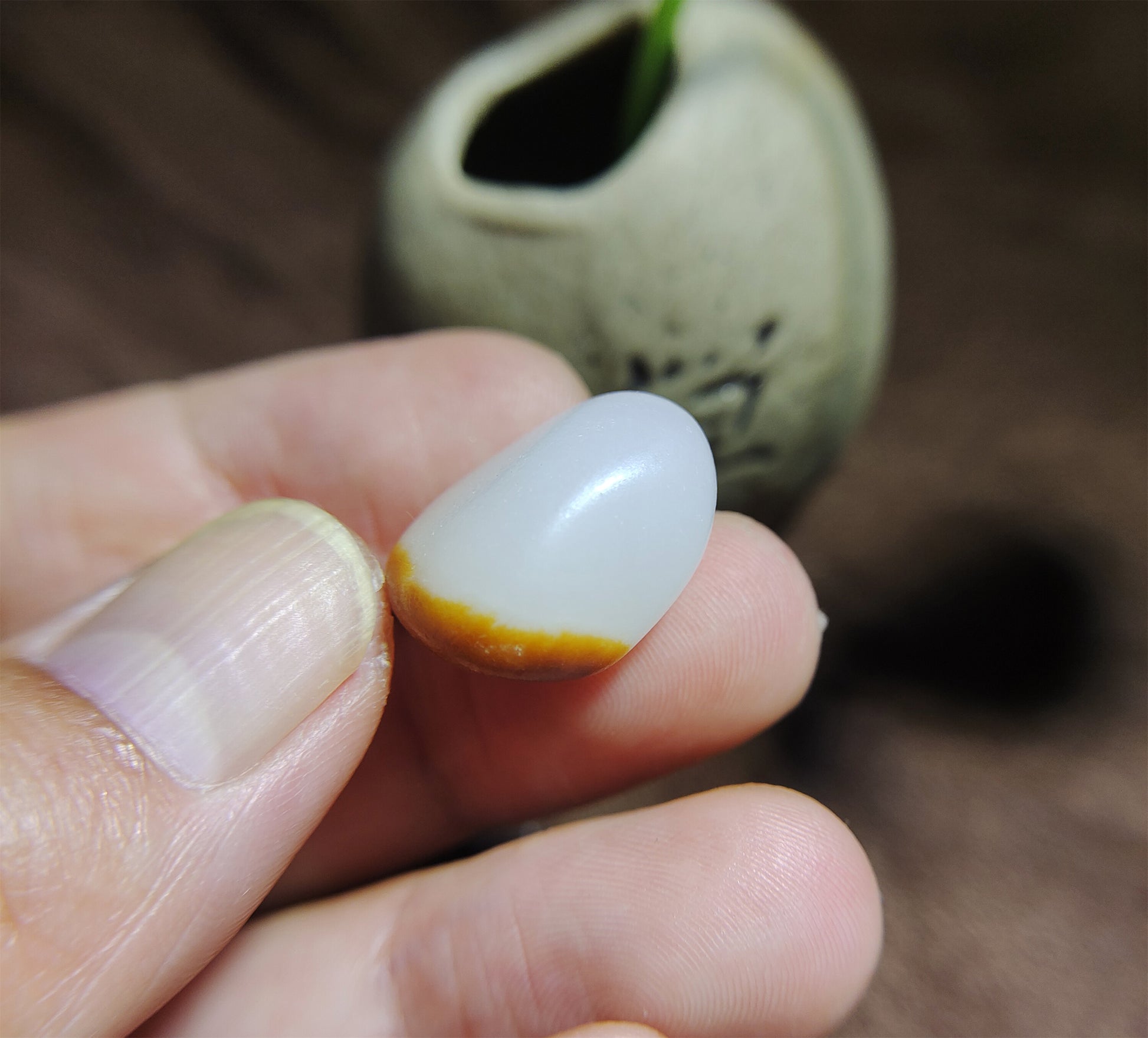 Real Chinese Nephrite White River Pebble Hetian Jade Pendant Natural Hotan Bead Old Antique Genuine Mutton Fat Amulet