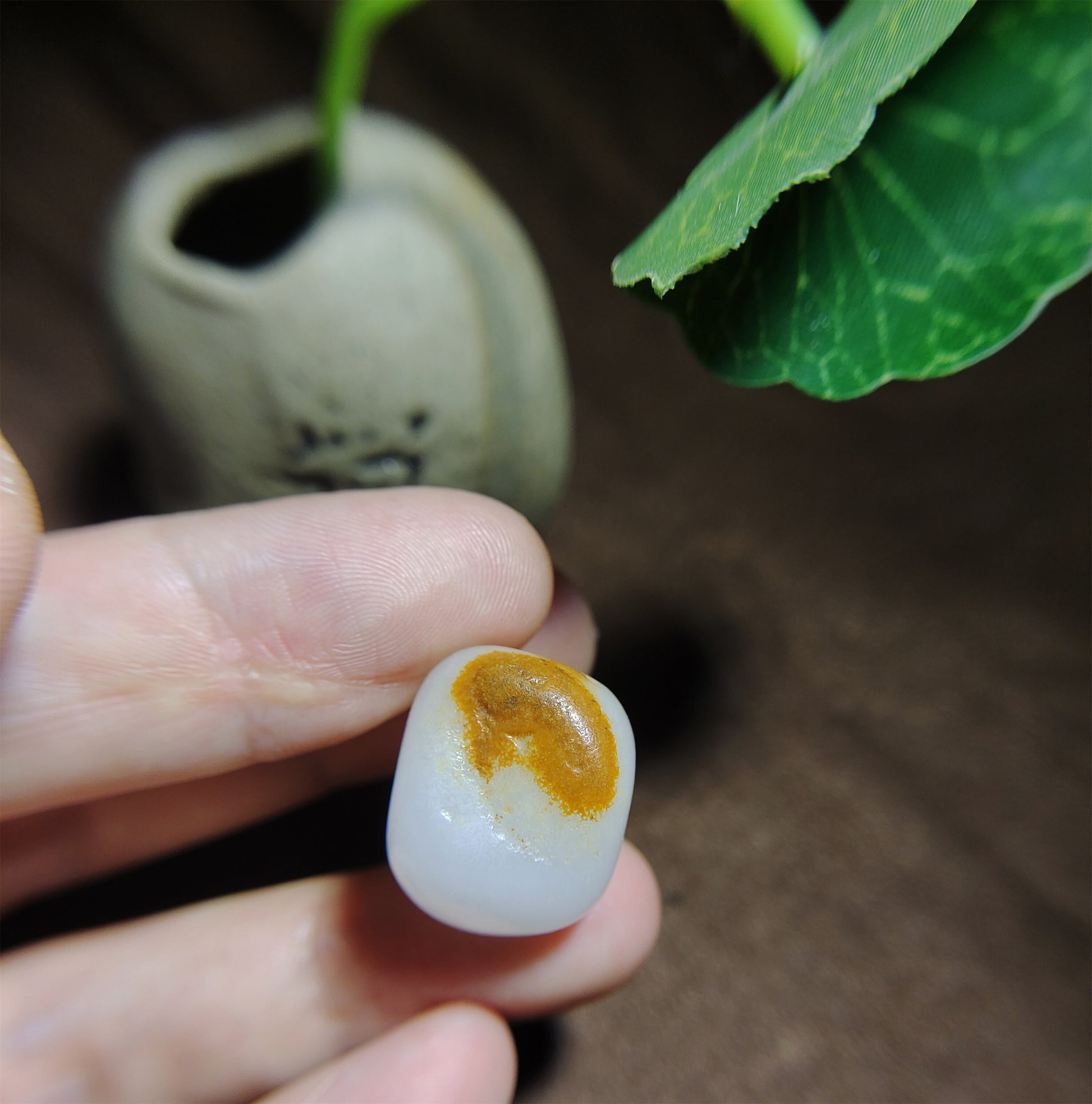 Genuine Chinese White Hetian Jade Pendant Natural Nephrite Hotan Bead Old Antique Real River Pebble Mutton Fat Amulet