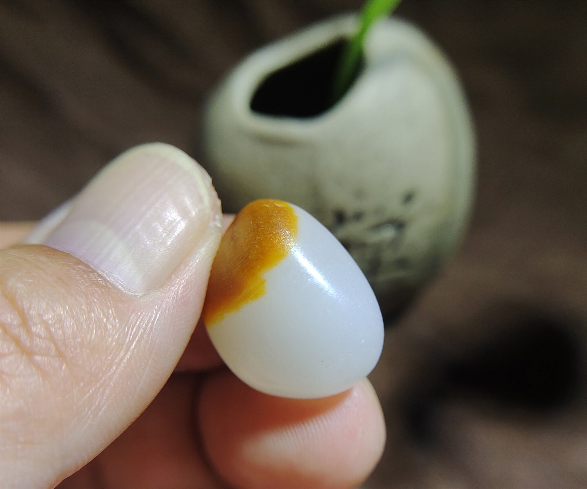 Real Chinese Nephrite White River Pebble Hetian Jade Pendant Natural Hotan Bead Old Antique Genuine Mutton Fat Amulet