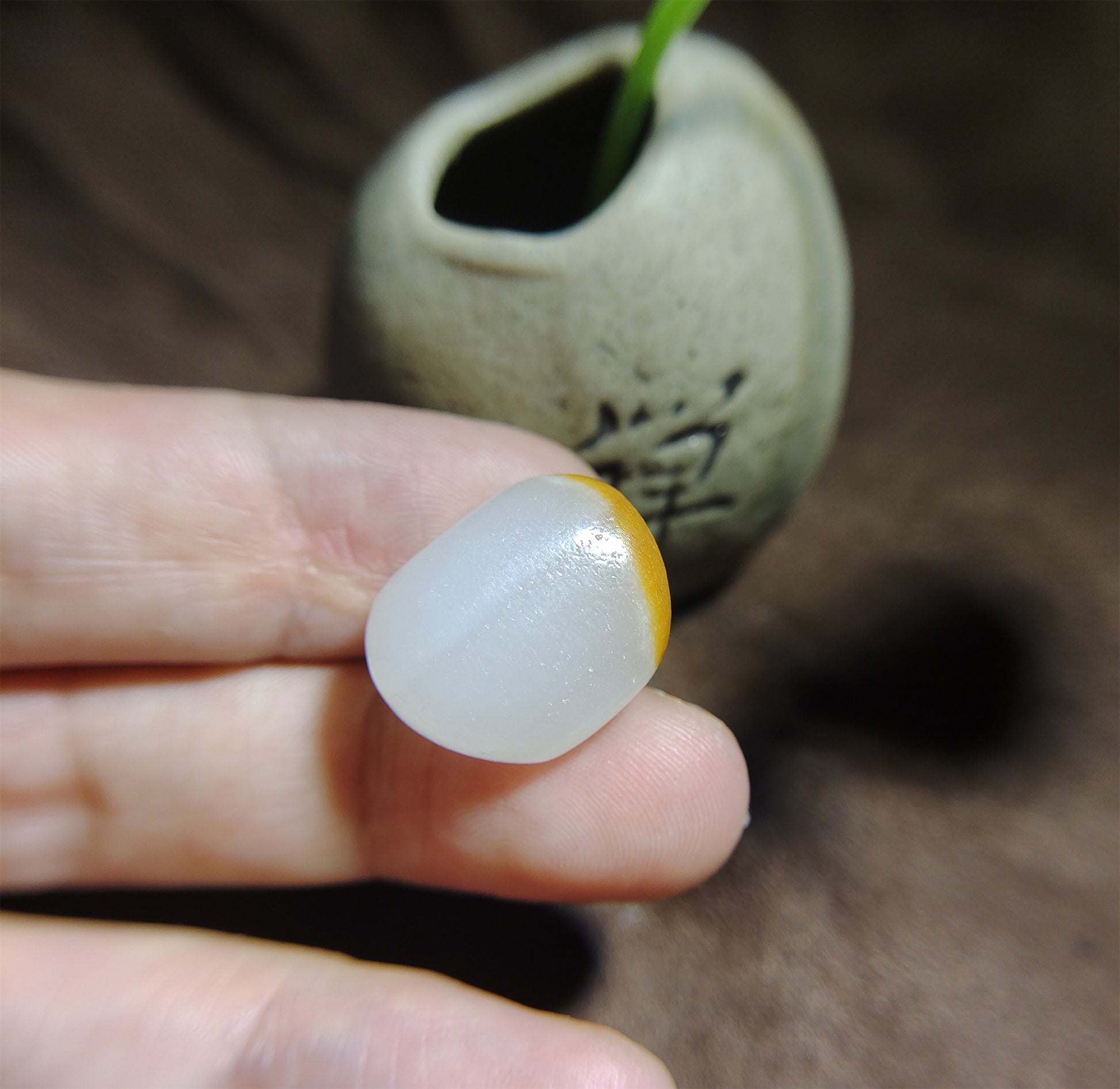 Real Chinese Nephrite White River Pebble Hetian Jade Pendant Natural Hotan Bead Old Antique Genuine Mutton Fat Amulet