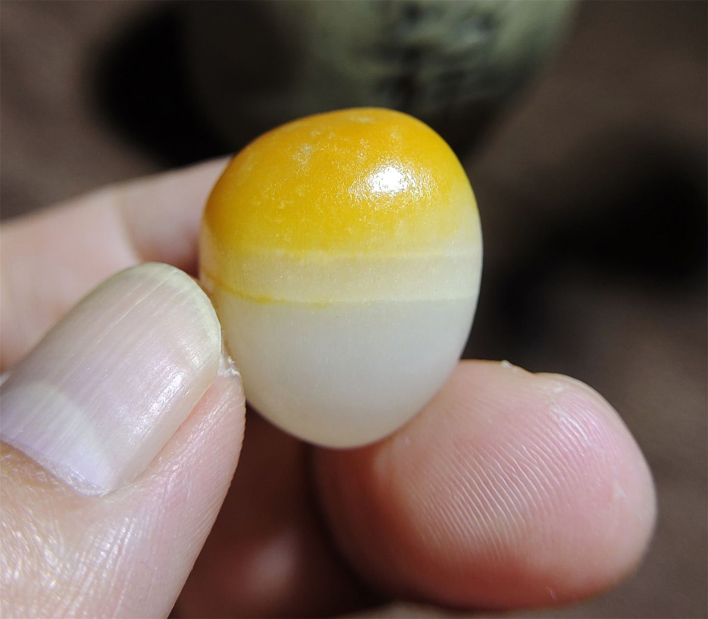 Real Chinese White Hetian Jade Pendant Natural Nephrite Hotan Bead Old Antique Genuine River Pebble Mutton Fat Authentic