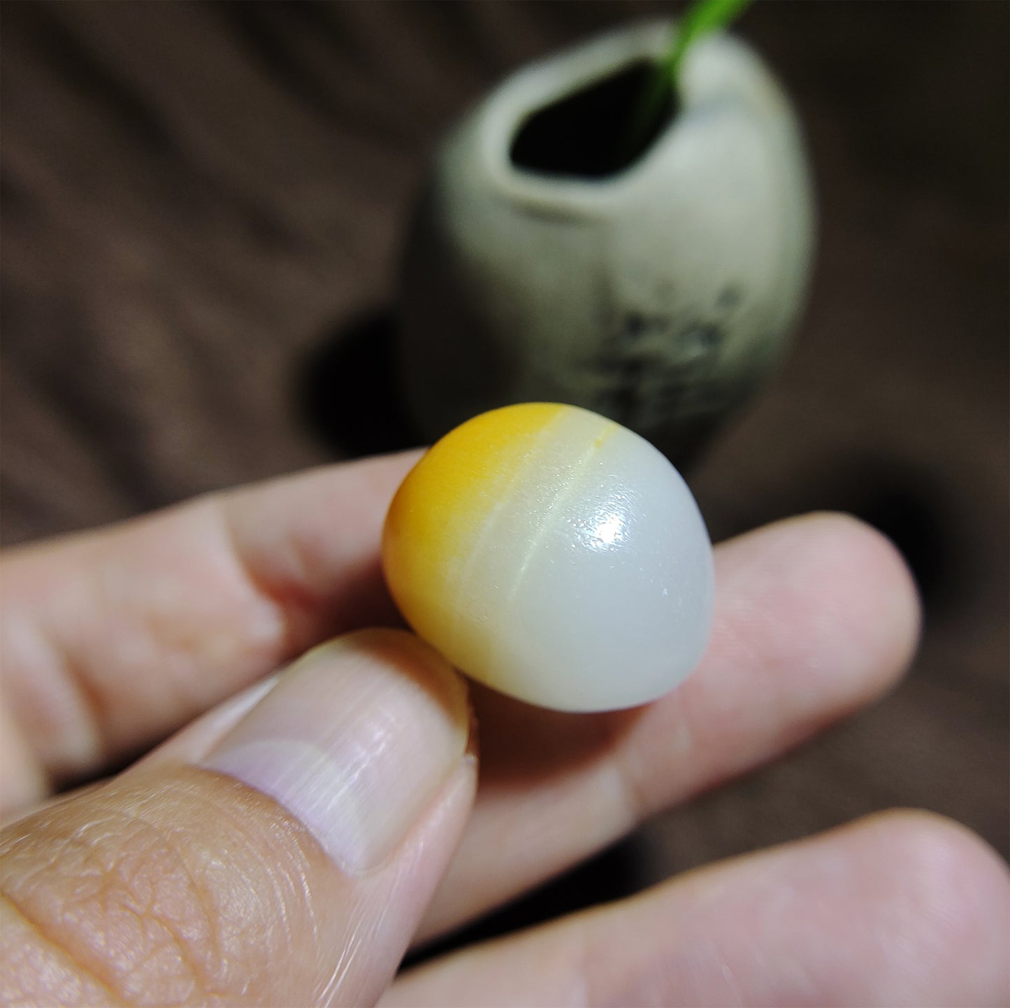 Real Chinese White Hetian Jade Pendant Natural Nephrite Hotan Bead Old Antique Genuine River Pebble Mutton Fat Authentic