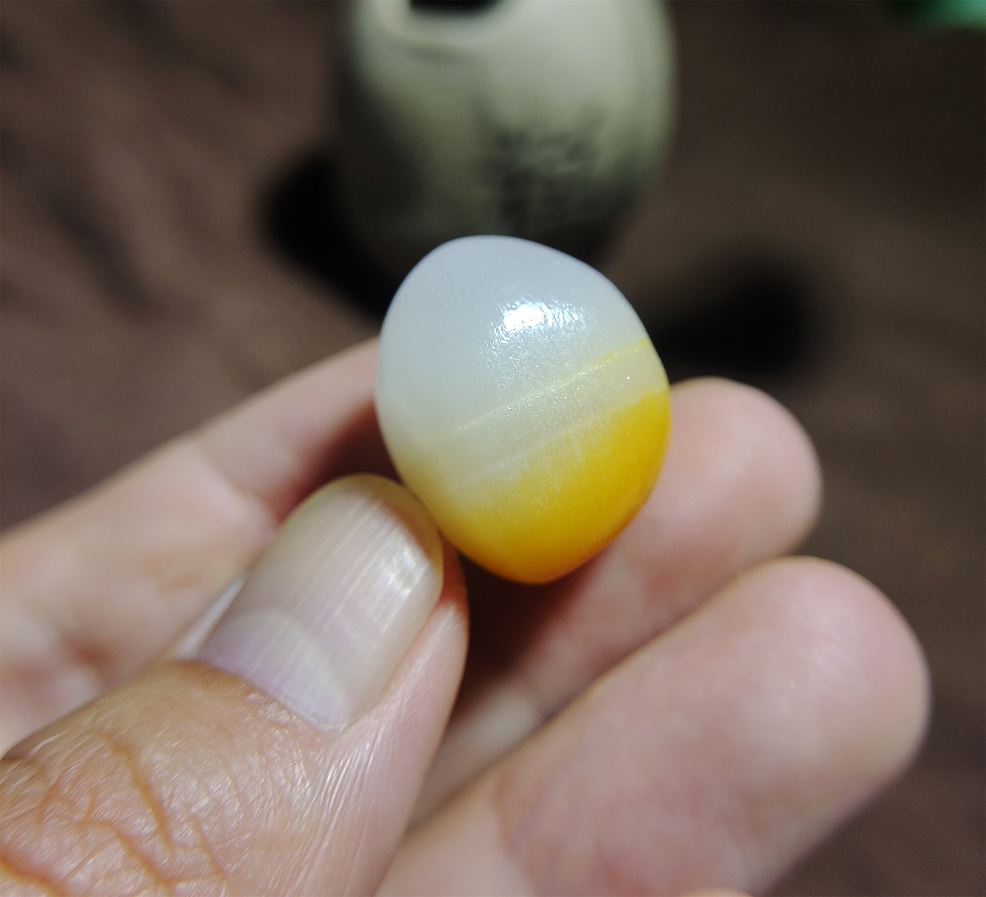 Real Chinese White Hetian Jade Pendant Natural Nephrite Hotan Bead Old Antique Genuine River Pebble Mutton Fat Authentic