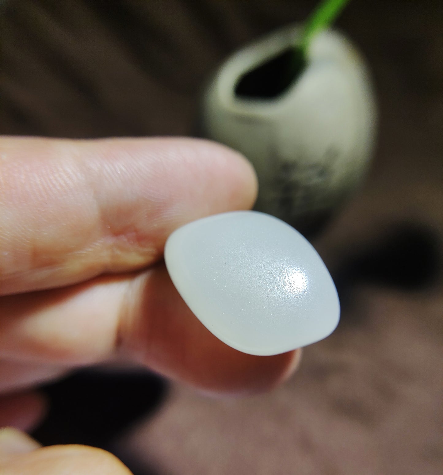 Real Chinese White Hetian Jade Pendant Natural Nephrite Hotan Bead Old Antique Genuine River Pebble