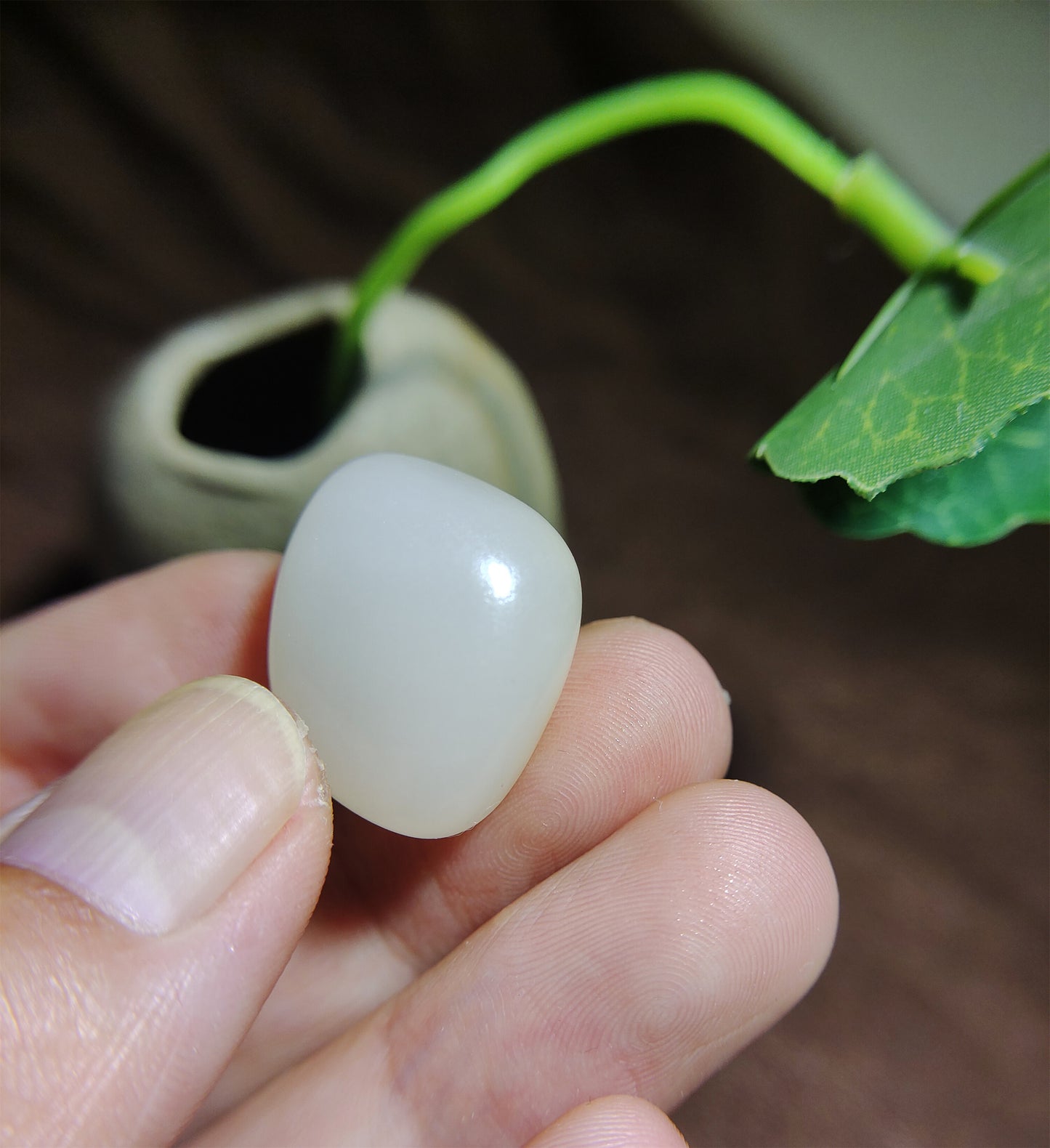 Real Chinese White Hetian Jade Pendant Natural Nephrite Hotan Bead Old Antique Genuine River Pebble