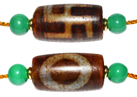 Real Ancient Himalaya One Eye Swastika Dzi Bead Pendant Amulet Tibetan Pure Gzi Genuine Old Antique Agate Talisman