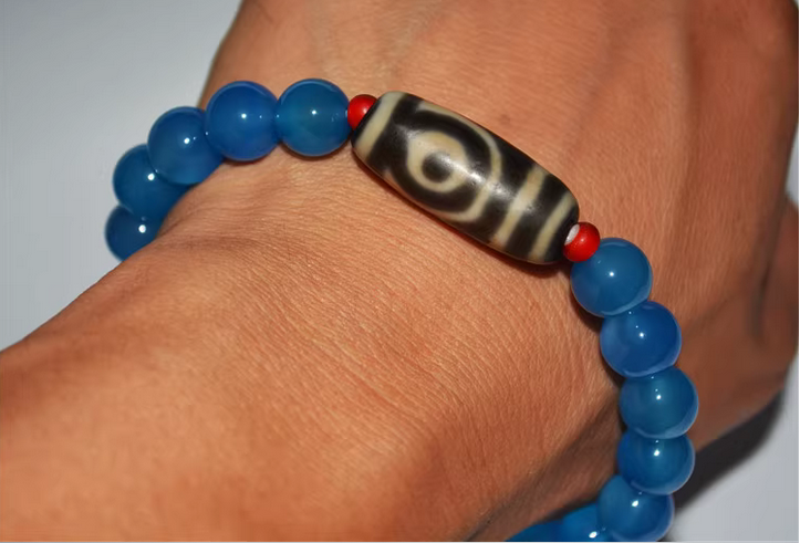 Real Himalaya Ancient Two Eyes Dzi Bead Amulet Pendant Tibet Agate Genuine 2 Eyed Pure Gzi Old Antique Talisman