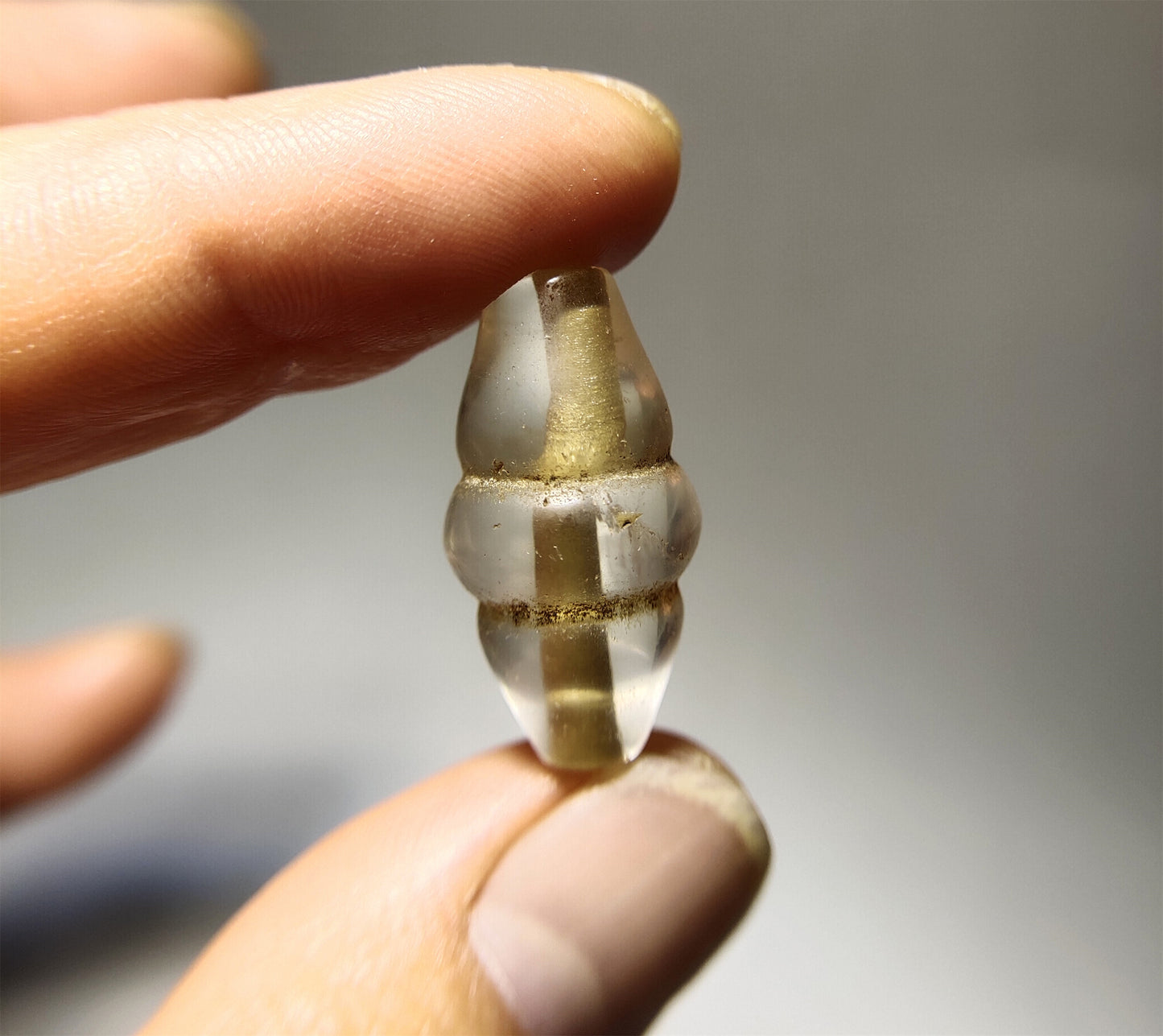 Real Himalaya Ancient White Crystal Bead Bracelet Pendant Clear Quartz Necklace Amulet Genuine Old Antique Chinese