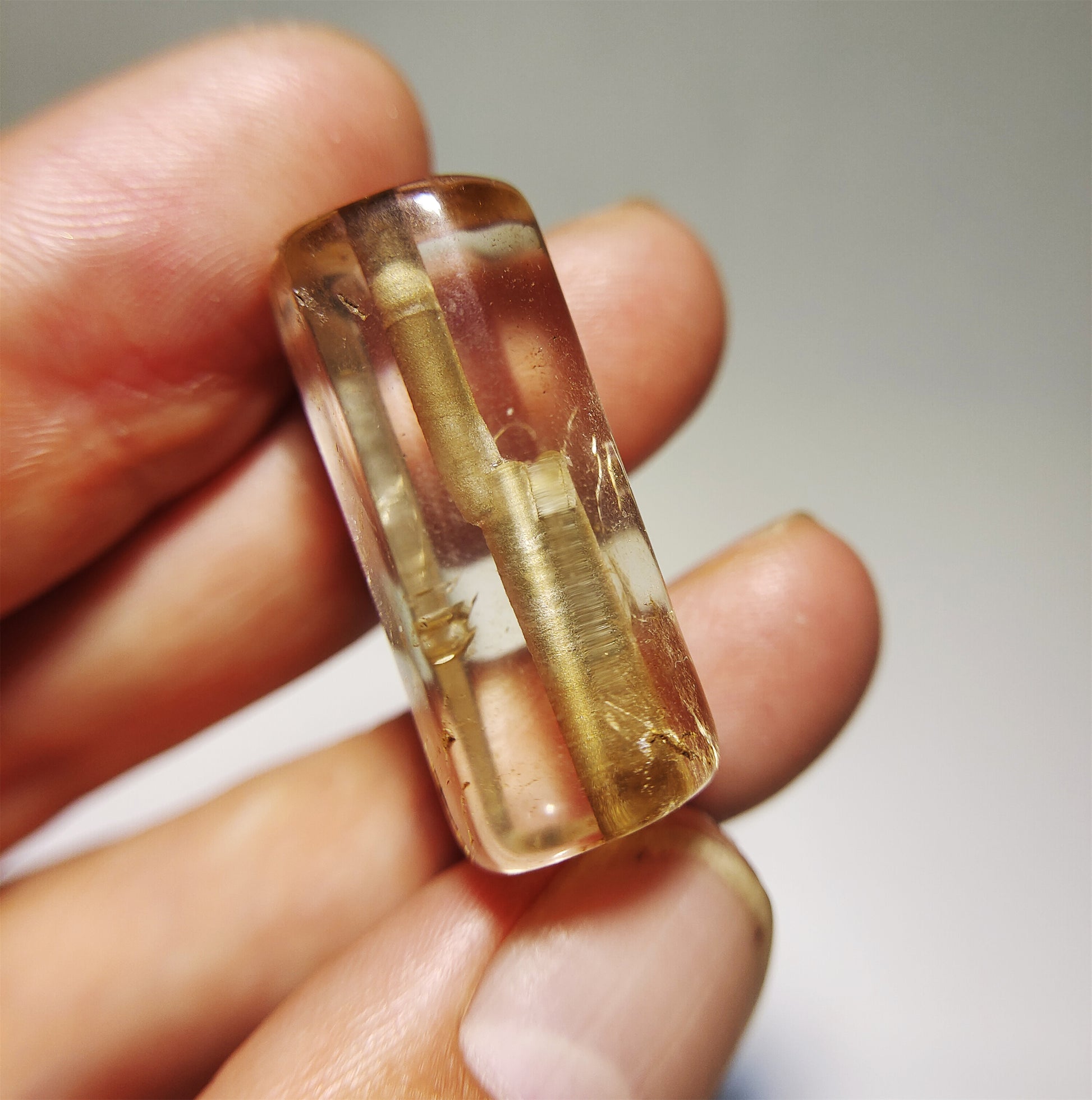 Real Himalaya Ancient White Crystal Bead Bracelet Pendant Quartz Clear Necklace Amulet Genuine Old Antique Chinese Talisman