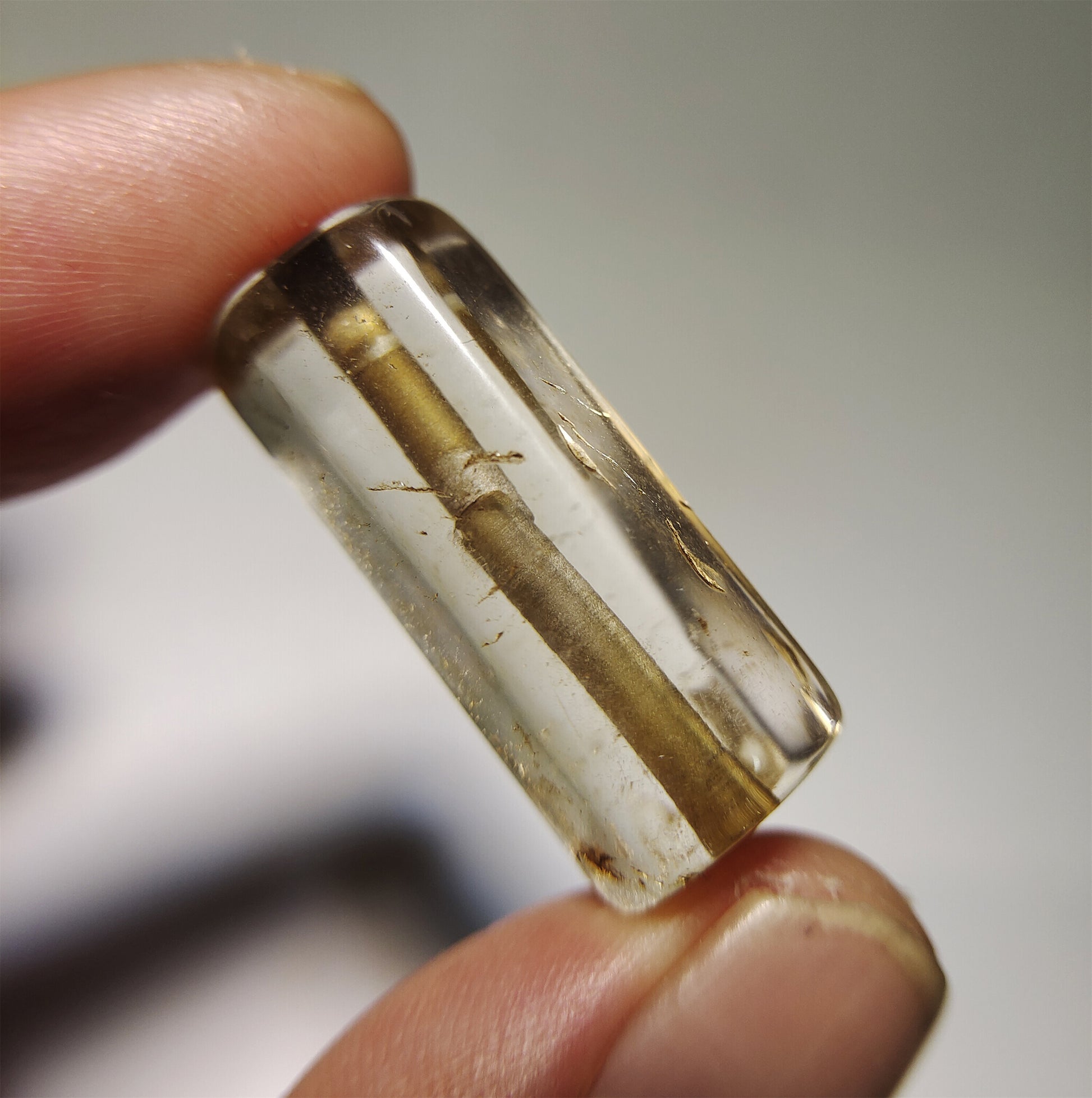 Real Himalaya Ancient White Crystal Bead Bracelet Pendant Quartz Clear Necklace Amulet Genuine Old Antique Chinese Talisman