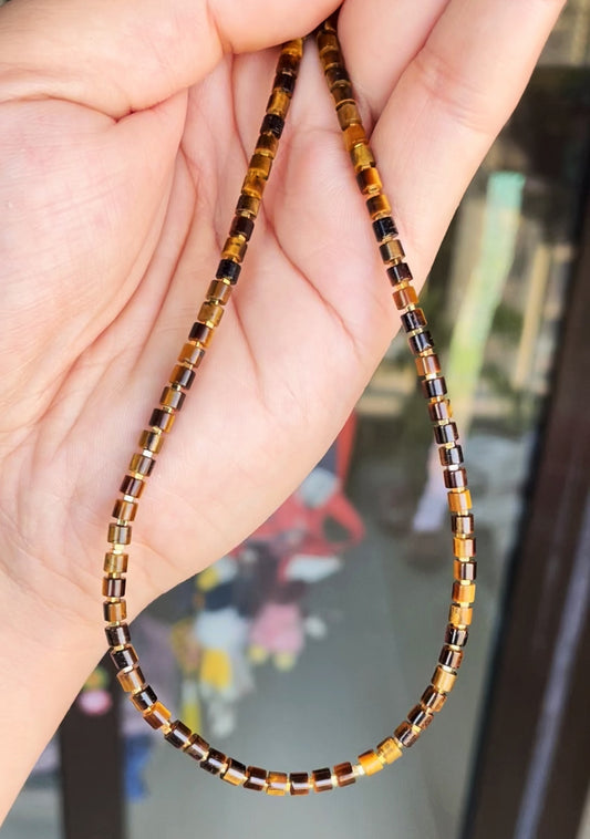 Real Himalaya Old Antiqe Tigerite Stone Necklace Bracelet Mini Small Size Tiger Eye Genuine Tibetan Mala Prayer Beads Natural