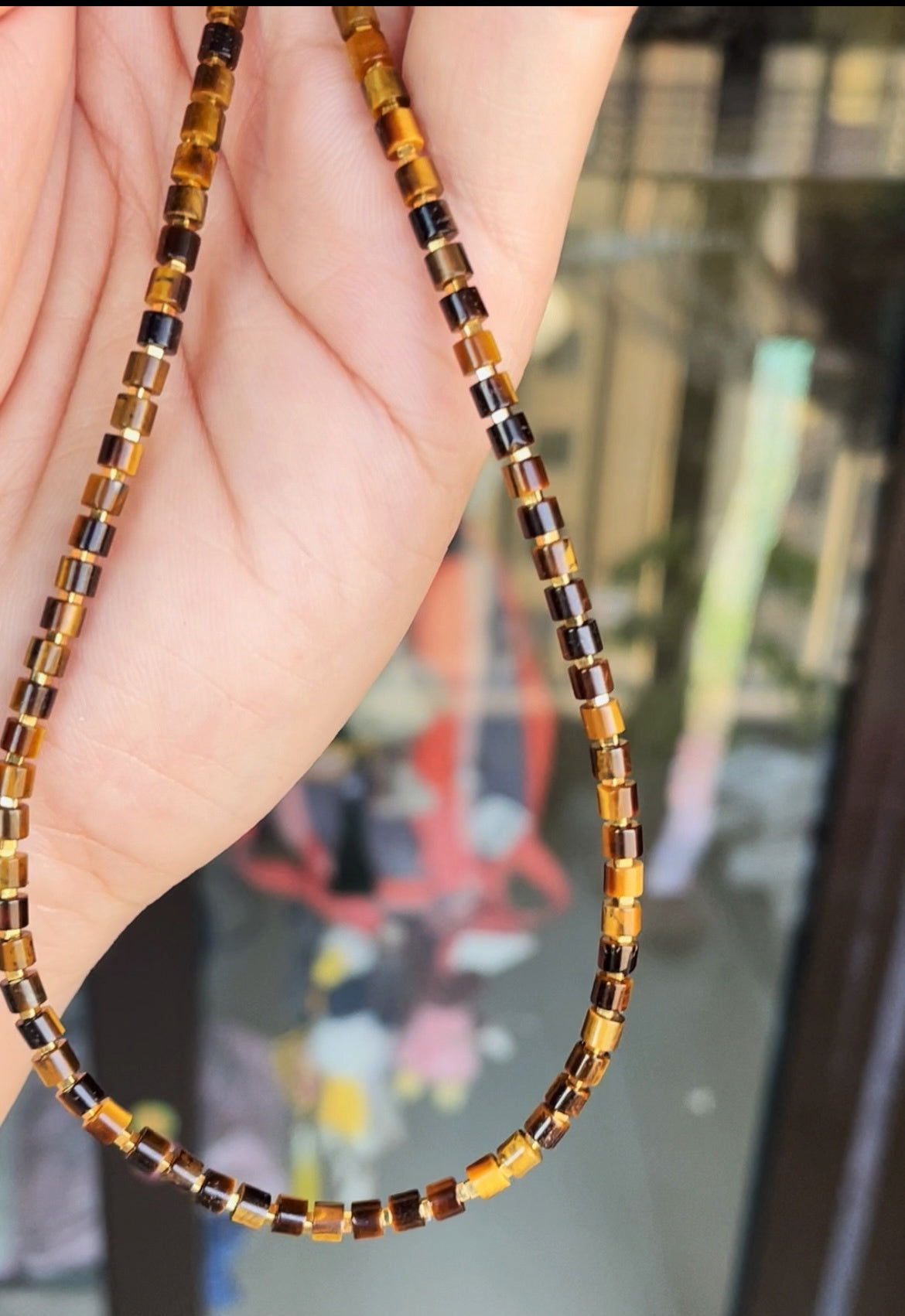 Real Himalaya Old Antiqe Tigerite Stone Necklace Bracelet Mini Small Size Tiger Eye Genuine Tibetan Mala Prayer Beads Natural