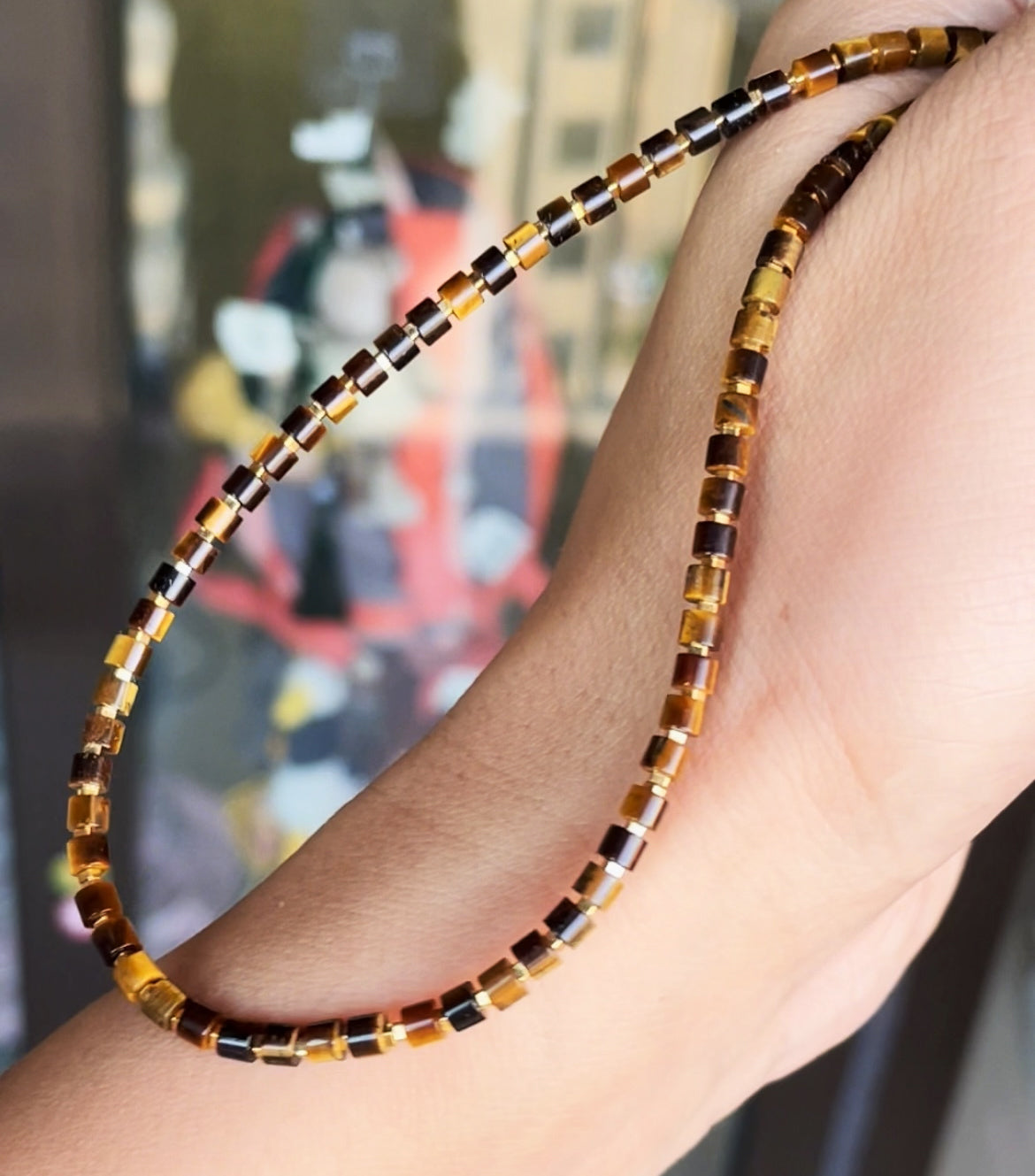 Real Himalaya Old Antiqe Tigerite Stone Necklace Bracelet Mini Small Size Tiger Eye Genuine Tibetan Mala Prayer Beads Natural