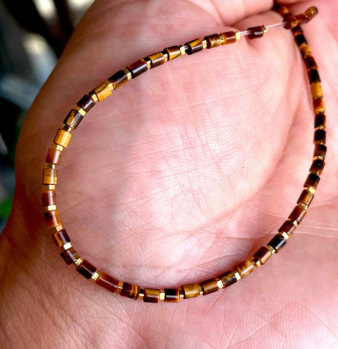 Real Himalaya Old Antiqe Tigerite Stone Necklace Tiger Eye Bracelet Mini Small Size Genuine Tibetan Mala Prayer Beads Natural