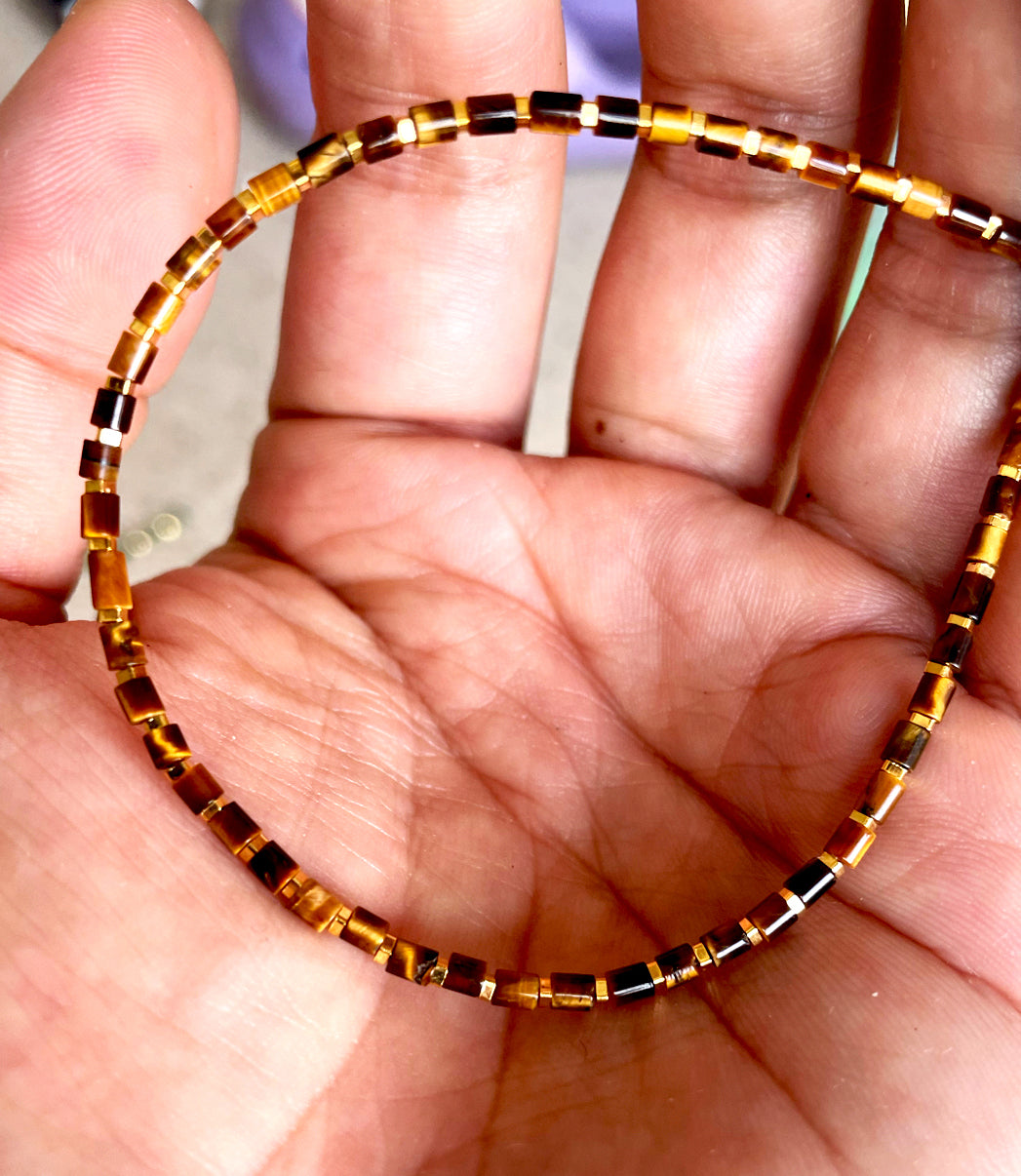 Real Himalaya Old Antiqe Tigerite Stone Necklace Tiger Eye Bracelet Mini Small Size Genuine Tibetan Mala Prayer Beads Natural