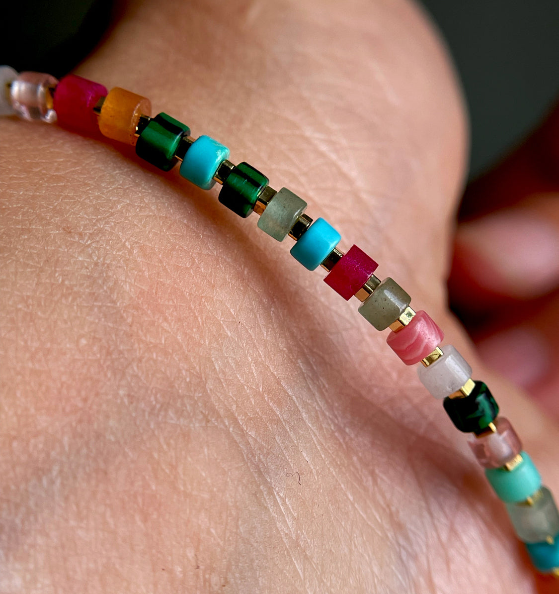 Tibetan Old Antiqe Amazonite Crystal Turquoise Bracelet Necklace Real Himalaya Red Agate Malachite Mini Small Size
