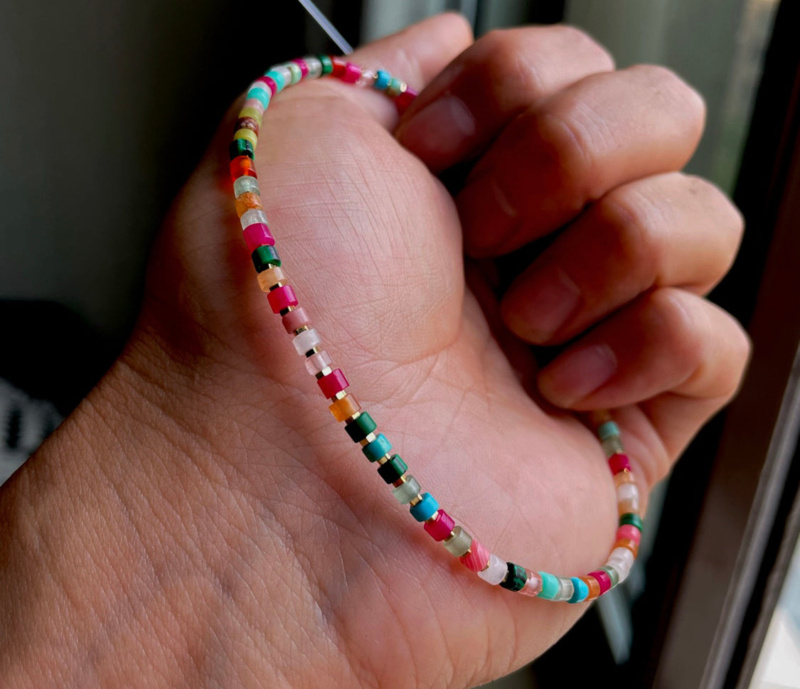 Old Antiqe Turquoise Bracelet Real Himalaya Red Agate Necklace Malachite Mini Small Size Amazonite Crystal Tibetan Mala Prayer Beads