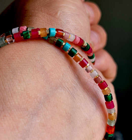 Tibetan Old Antiqe Amazonite Crystal Turquoise Bracelet Necklace Real Himalaya Red Agate Malachite Mini Small Size