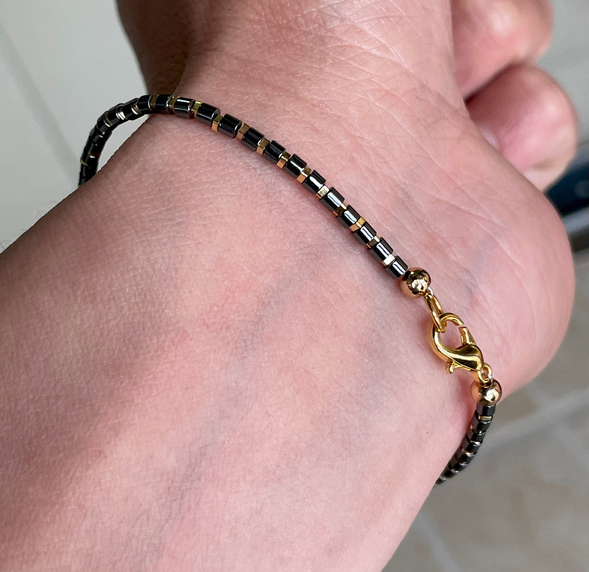 Genuine Himalaya Old Antique Black Obsidian Stone Bracelet Real Mini Small Size Tibetan Beads Natural 喜马拉雅黑曜石桶珠手串老剁珠项链手链管珠锁骨链