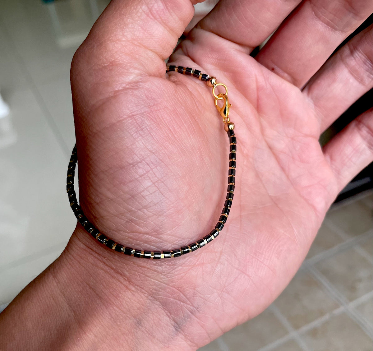 Genuine Himalaya Old Antique Black Obsidian Stone Bracelet Real Mini Small Size Tibetan Beads Natural 喜马拉雅黑曜石桶珠手串老剁珠项链手链管珠锁骨链