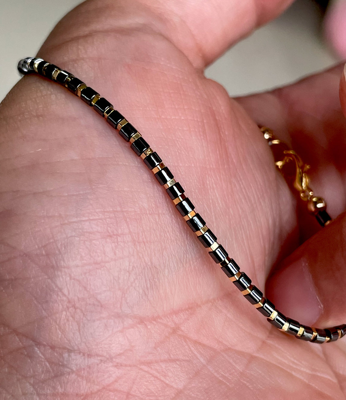 Genuine Himalaya Old Antique Black Obsidian Stone Bracelet Real Mini Small Size Tibetan Beads Natural 喜马拉雅黑曜石桶珠手串老剁珠项链手链管珠锁骨链