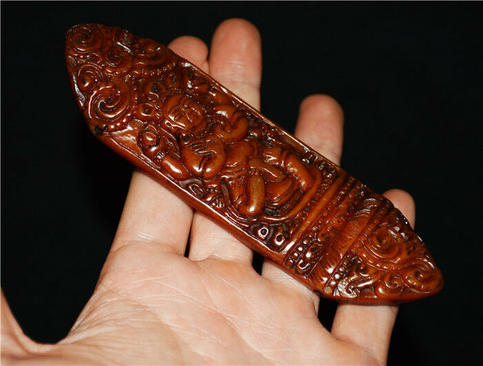 Real Himalaya Old Antique Kapala Bone Buddha Amulet Statue Tibet Genuine Pendant Talisman