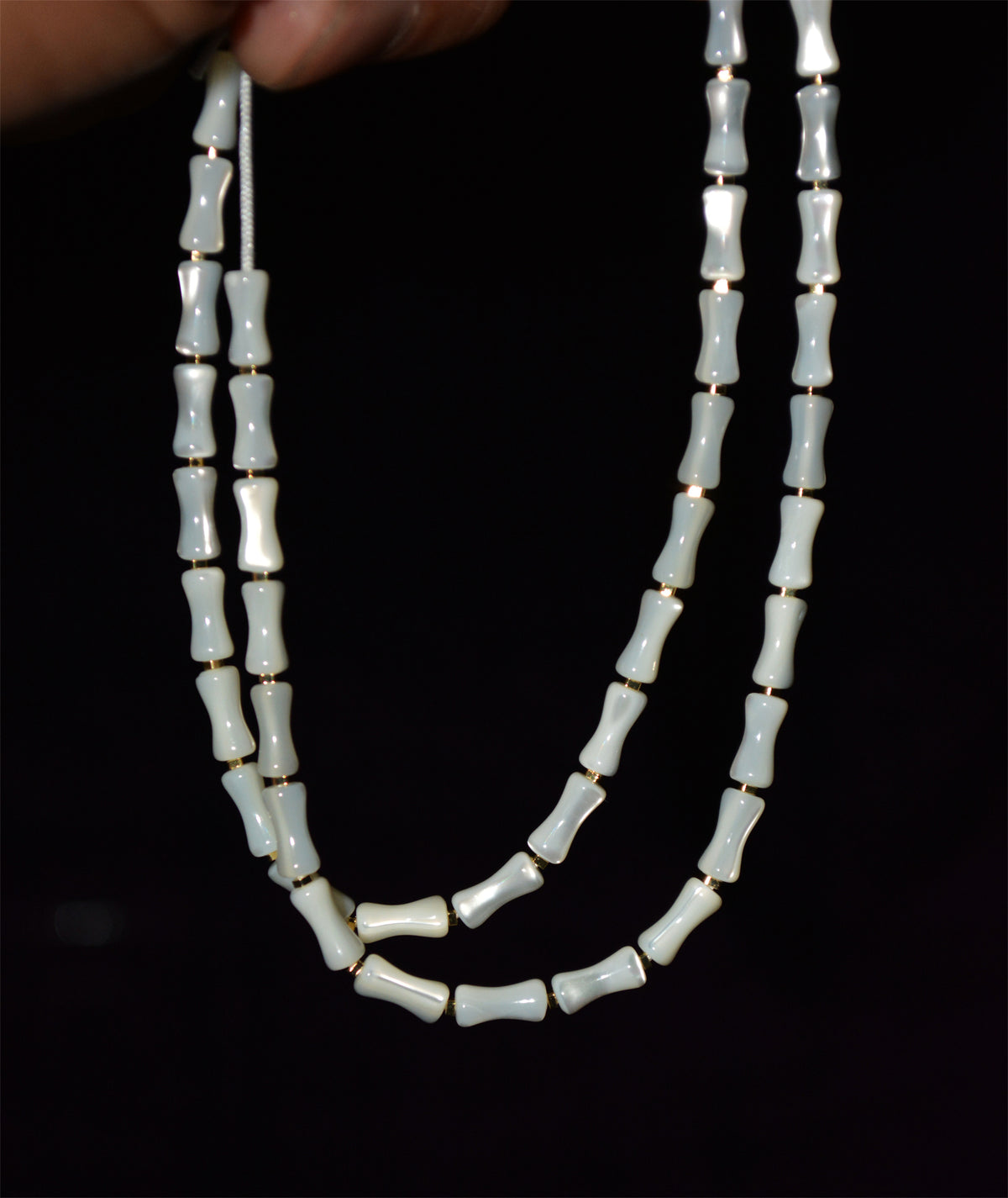 Real Old Antique Mother of Pearl Bracelet Shell Necklace Mini Small Size Tibetan Mala Prayer Beads Natural 文玩老珍珠小桶珠手链鱼骨老剁珠项链手串贝壳管珠锁骨链