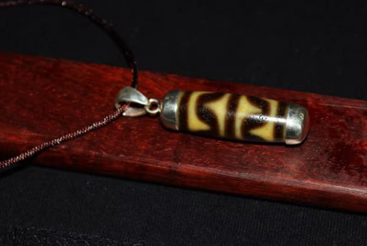 Real Himalayan Ancient Agate Tiger Tooth Dzi Bead Amulet Tibetan Zigzag Water Wave Genuine Old Gzi Pendant Talisman