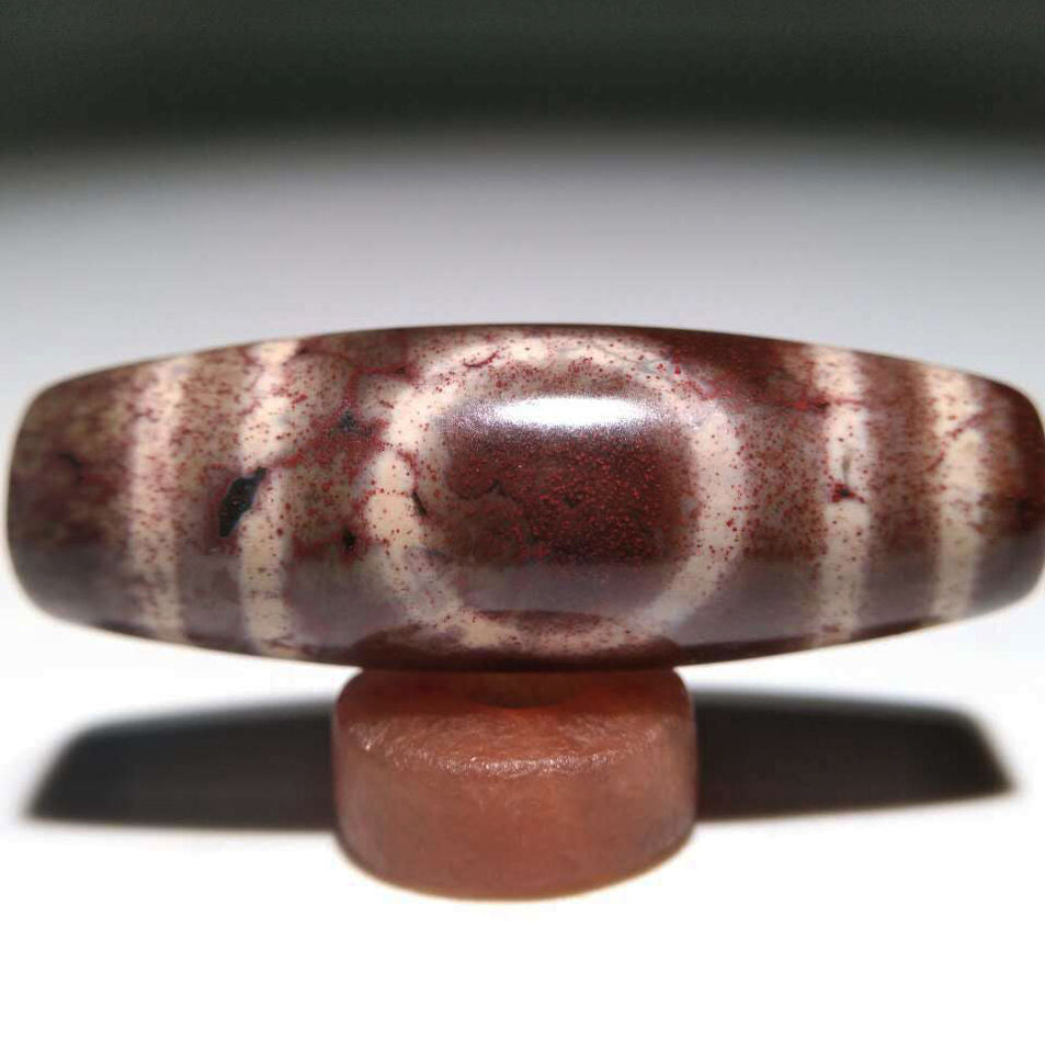 Real Himalayan Ancient Cinnabar Mountain One Eye Dzi Bead Amulet Tibetan Old Antique Agate Nepal Bloodspots 1 Eyed Pure Gzi Pendant Talisman Bracelet