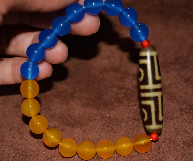 Real Himalayan Ancient Four Eye Dzi Bead Amulet Pendant Tibet Agate Genuine 4 Eyed Pure Gzi Old Antique Talisman