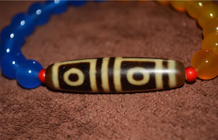 Real Himalayan Ancient Four Eye Dzi Bead Amulet Pendant Tibet Agate Genuine 4 Eyed Pure Gzi Old Antique Talisman