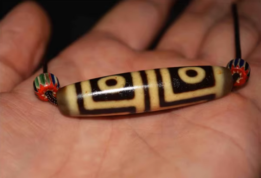 Real Himalayan Ancient Four Eyes Dzi Bead Pendant Amulet Tibetan Pure 4 Eyed Gzi Genuine Old Antique Agate Talisman