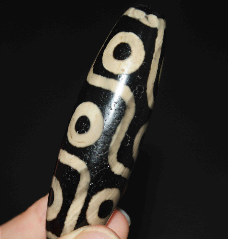 Real Himalayan Ancient Nine Eyes Dzi Bead Pendant Amulet Tibet Old Antique Genuine Agate Nepal 9 Eyed Pure Gzi Talisman